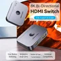 Vention Conmutador HDMI 2.1 Bidireccional 8K – AKPB0, 2 Entradas HDMI Hembra y USB-C Hembra
